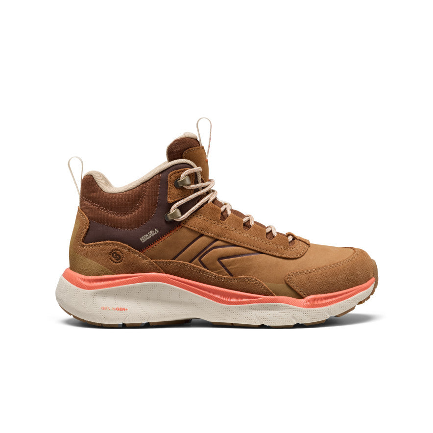 Leiki Mid Leather Dames Wandelschoenen Chipmunk/Birch