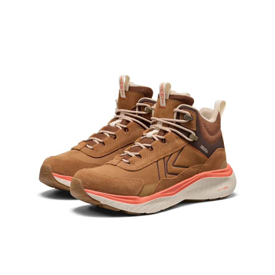 Leiki Mid Leather Dames Wandelschoenen Chipmunk/Birch