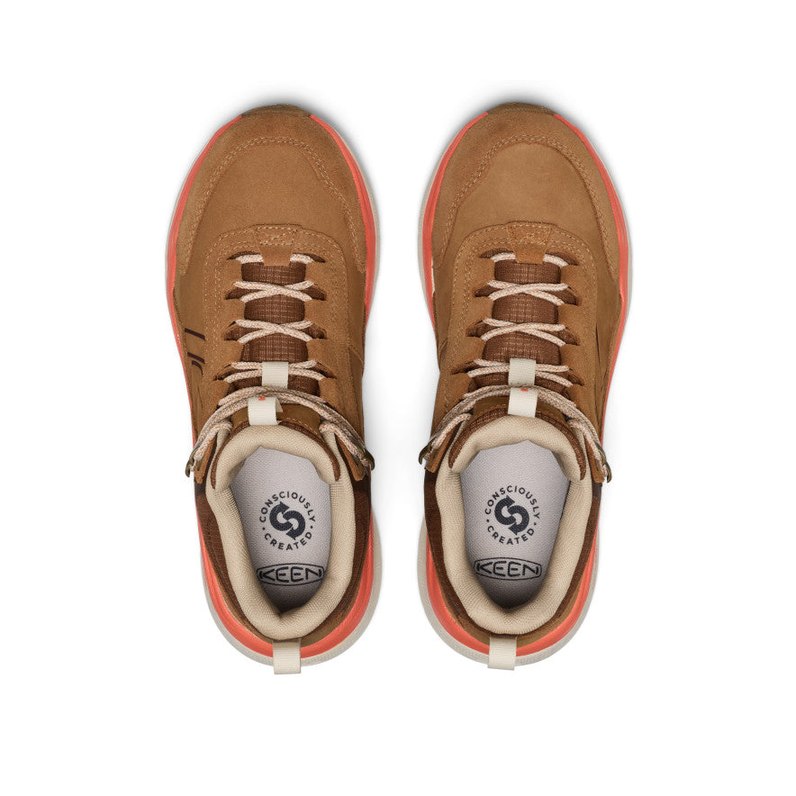 Leiki Mid Leather Dames Wandelschoenen Chipmunk/Birch